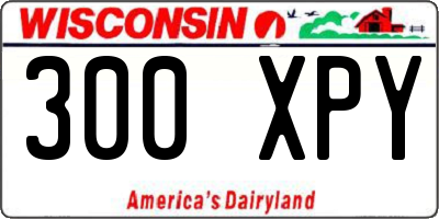 WI license plate 300XPY