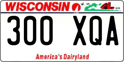 WI license plate 300XQA