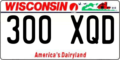 WI license plate 300XQD