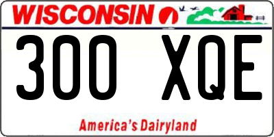 WI license plate 300XQE