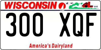 WI license plate 300XQF