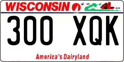WI license plate 300XQK