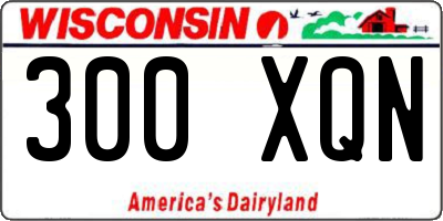 WI license plate 300XQN