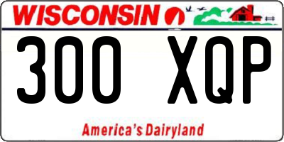 WI license plate 300XQP