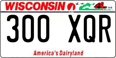 WI license plate 300XQR
