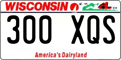 WI license plate 300XQS