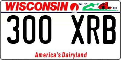 WI license plate 300XRB