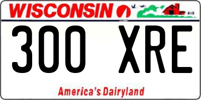 WI license plate 300XRE