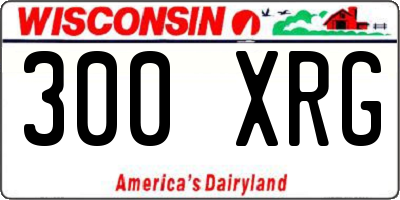 WI license plate 300XRG