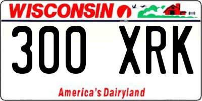 WI license plate 300XRK