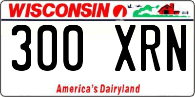 WI license plate 300XRN
