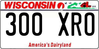 WI license plate 300XRO
