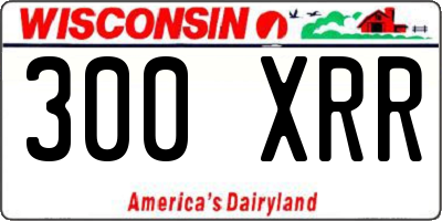 WI license plate 300XRR