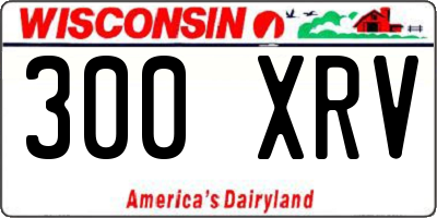WI license plate 300XRV