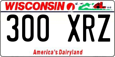 WI license plate 300XRZ