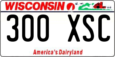 WI license plate 300XSC