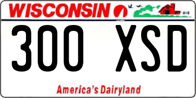 WI license plate 300XSD