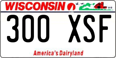WI license plate 300XSF