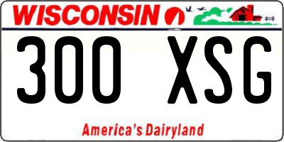 WI license plate 300XSG