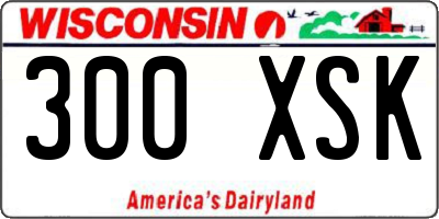 WI license plate 300XSK