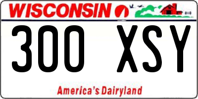 WI license plate 300XSY