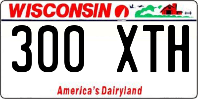 WI license plate 300XTH