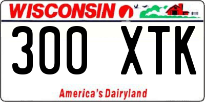 WI license plate 300XTK