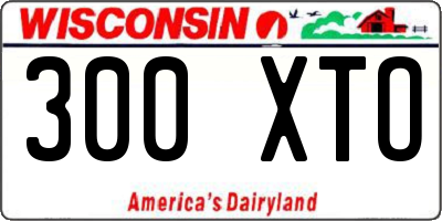 WI license plate 300XTO