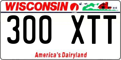 WI license plate 300XTT