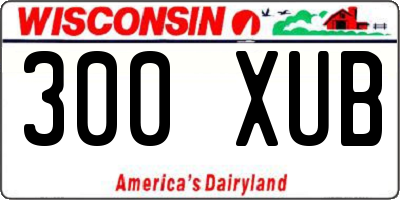 WI license plate 300XUB