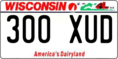 WI license plate 300XUD