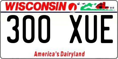 WI license plate 300XUE