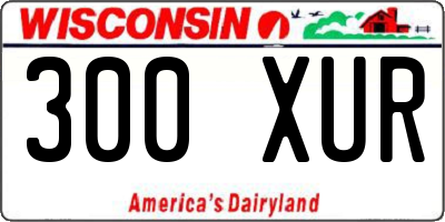 WI license plate 300XUR
