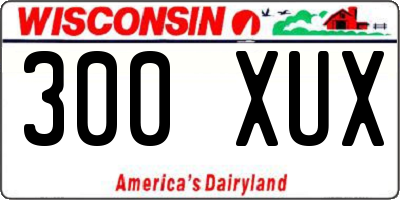 WI license plate 300XUX