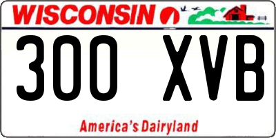 WI license plate 300XVB