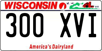 WI license plate 300XVI