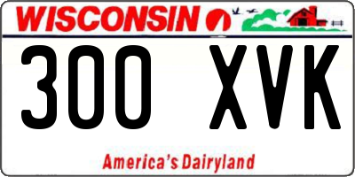 WI license plate 300XVK