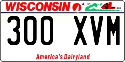 WI license plate 300XVM