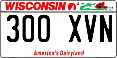 WI license plate 300XVN
