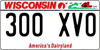 WI license plate 300XVO