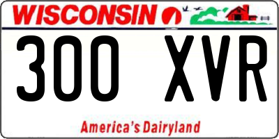 WI license plate 300XVR