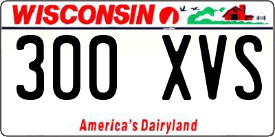 WI license plate 300XVS