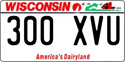 WI license plate 300XVU