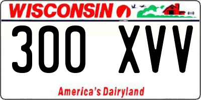 WI license plate 300XVV