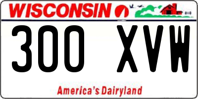 WI license plate 300XVW