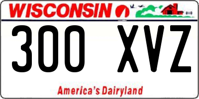 WI license plate 300XVZ