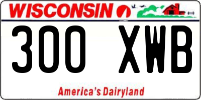 WI license plate 300XWB