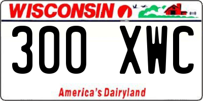WI license plate 300XWC