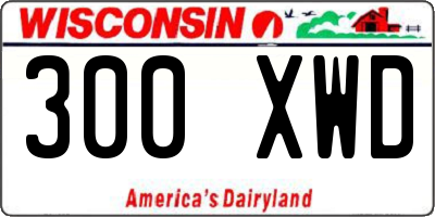 WI license plate 300XWD