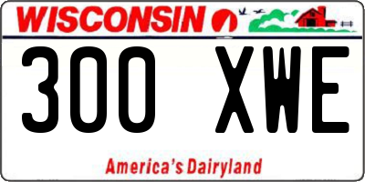 WI license plate 300XWE